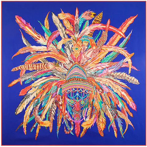 Silk Scarf Multicolor Square New Design Print
