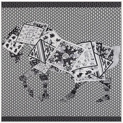 Silk Scarf Multicolor Square New Design Print