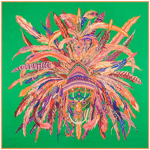 Silk Scarf Multicolor Square New Design Print