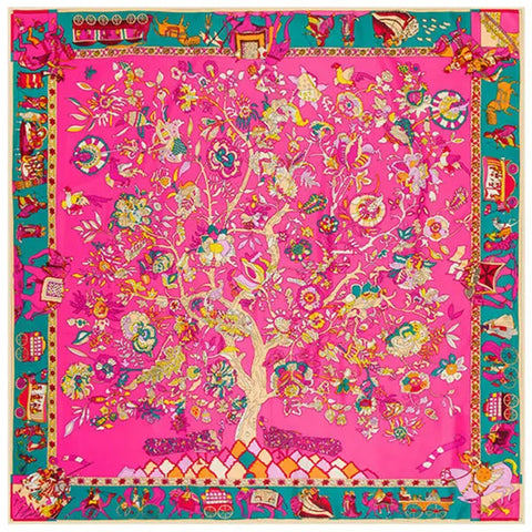 Silk Scarf Multicolor Square New Design Print