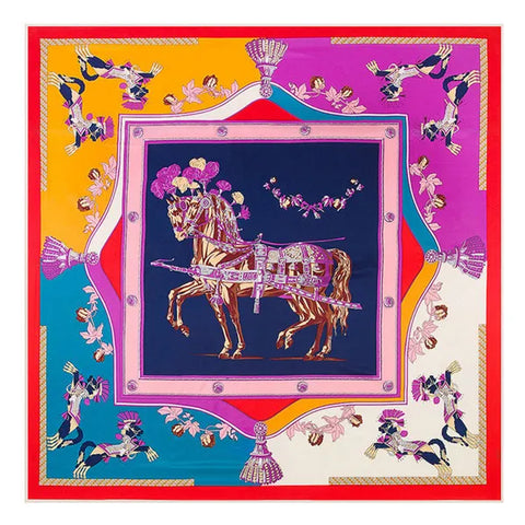 Silk Scarf Multicolor Square New Design Print