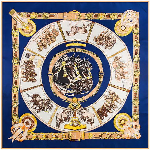 Silk Scarf Multicolor Square New Design Print