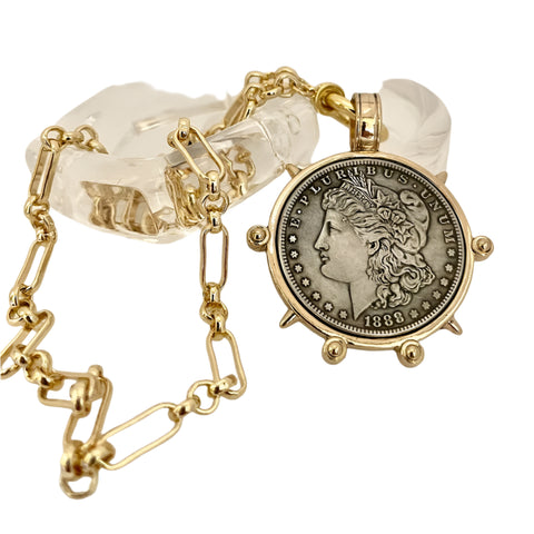 Ancient Coin Charm Pendant Necklace Athena Original Design