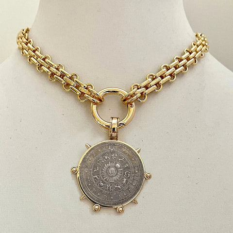 Ancient Coin Charm Pendant Necklace Athena Original Design