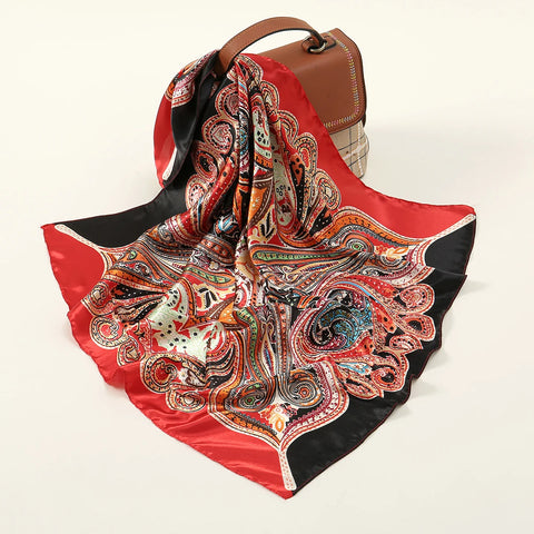 Vintage square silk scarf