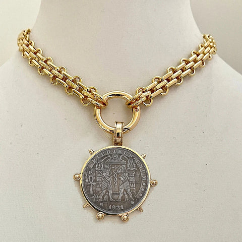 Ancient Coin Charm Pendant Necklace Athena Original Design