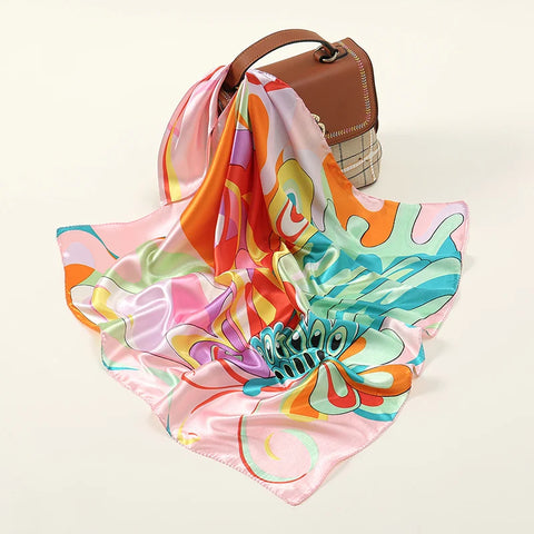 Vintage square silk scarf