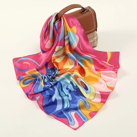 Vintage square silk scarf