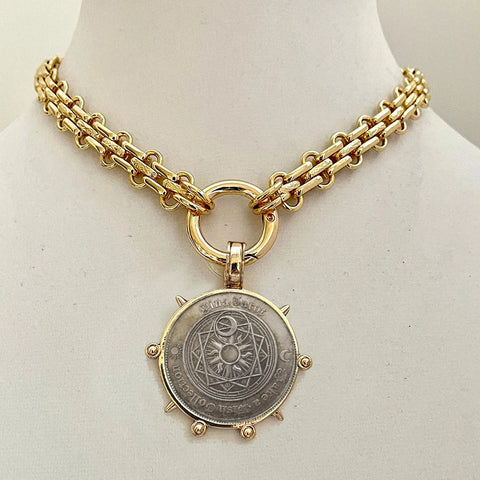 Ancient Coin Charm Pendant Necklace Athena Original Design