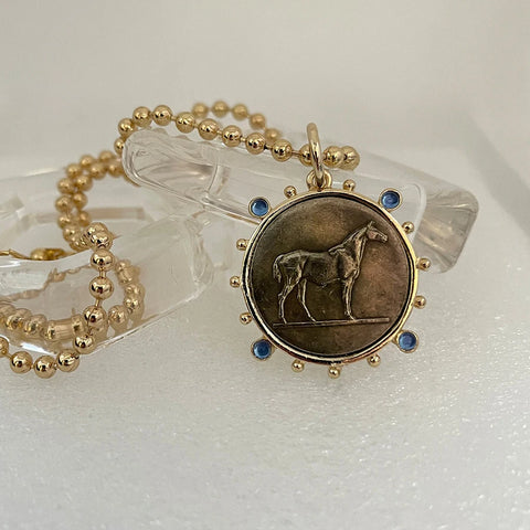 Ancient Coin Charm Pendant Necklace Athena Original Design