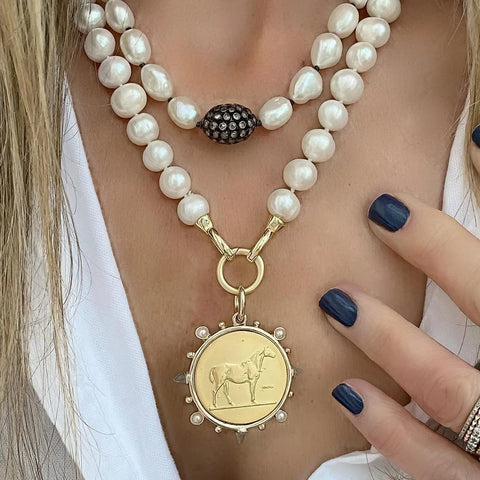 Ancient Coin Charm Pendant Necklace Athena Original Design