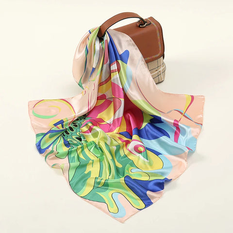 Vintage square silk scarf
