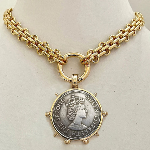 Ancient Coin Charm Pendant Necklace Athena Original Design
