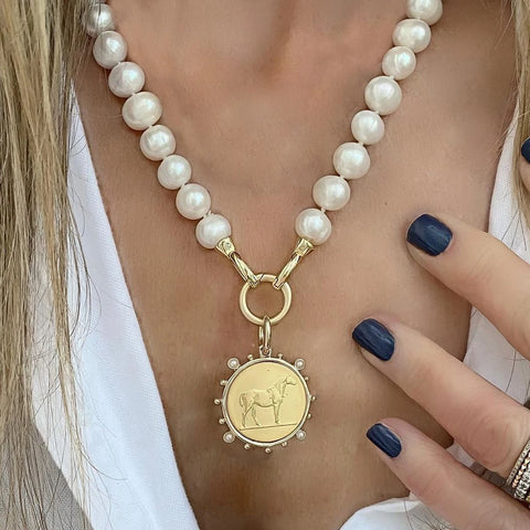 Ancient Coin Charm Pendant Necklace Athena Original Design