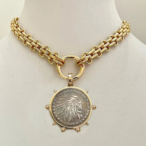 Ancient Coin Charm Pendant Necklace Athena Original Design