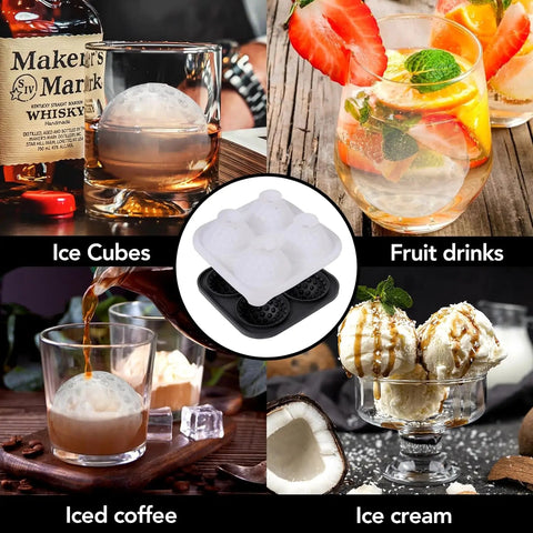 1 - 10PCS Ice Cube Mold 3D Golf Ball Ice Mold Silicone - EveryWares