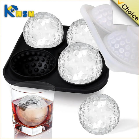 1 - 10PCS Ice Cube Mold 3D Golf Ball Ice Mold Silicone - EveryWares