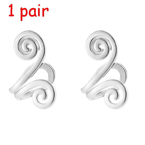 1 Pair Zunis Acupressure Slimming Earrings Non Piercing Flower Shape - EveryWares