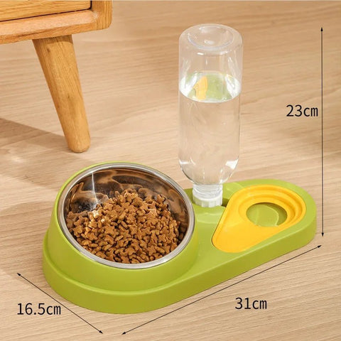 1 PCS Bowl Pet Feeder Food Bowl And Water Dispenser Double Bowl Large Capacity - EveryWares