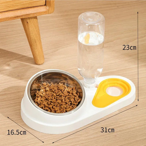 1 PCS Bowl Pet Feeder Food Bowl And Water Dispenser Double Bowl Large Capacity - EveryWares