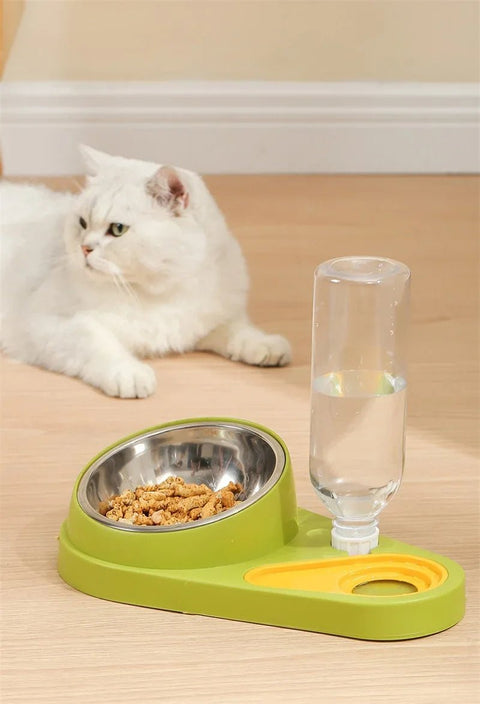 1 PCS Bowl Pet Feeder Food Bowl And Water Dispenser Double Bowl Large Capacity - EveryWares