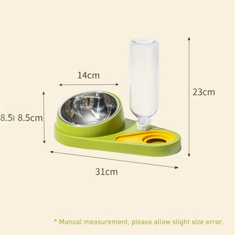 1 PCS Bowl Pet Feeder Food Bowl And Water Dispenser Double Bowl Large Capacity - EveryWares