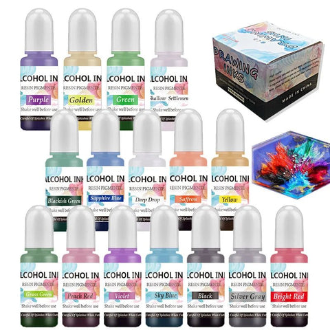 1 Set Resin Pigment Kit Art Ink Alcohol Liquid Colorant Dye Ink Diffusion DIY Epoxy Resin - EveryWares