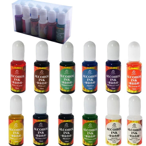 1 Set Resin Pigment Kit Art Ink Alcohol Liquid Colorant Dye Ink Diffusion DIY Epoxy Resin - EveryWares