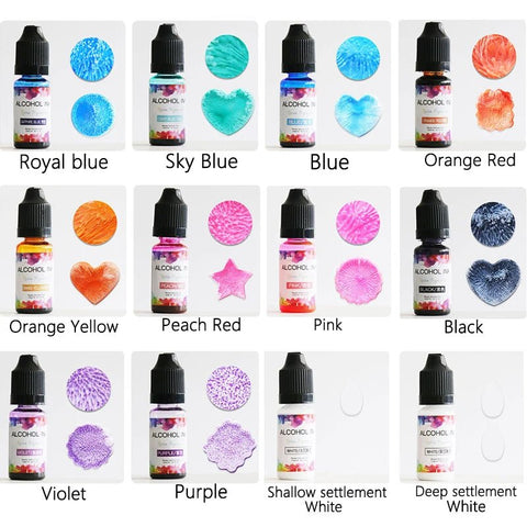 1 Set Resin Pigment Kit Art Ink Alcohol Liquid Colorant Dye Ink Diffusion DIY Epoxy Resin - EveryWares