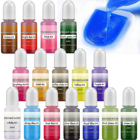 1 Set Resin Pigment Kit Art Ink Alcohol Liquid Colorant Dye Ink Diffusion DIY Epoxy Resin - EveryWares