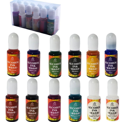 1 Set Resin Pigment Kit Art Ink Alcohol Liquid Colorant Dye Ink Diffusion DIY Epoxy Resin - EveryWares