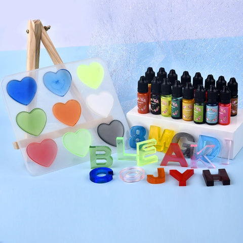 1 Set Resin Pigment Kit Art Ink Alcohol Liquid Colorant Dye Ink Diffusion DIY Epoxy Resin - EveryWares