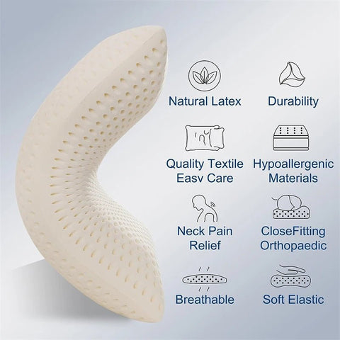 100% Natural Latex Sleeping Bed Pillow Luxury Pillow Sleepers Orthopedic Pillows Cervical Health Care - EveryWares