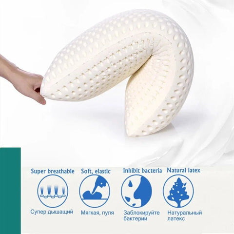 100% Natural Latex Sleeping Bed Pillow Luxury Pillow Sleepers Orthopedic Pillows Cervical Health Care - EveryWares