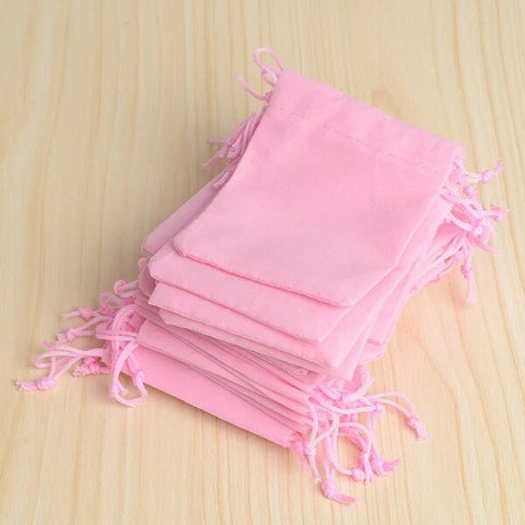 100Pcs Velvet Drawstring Pouch Bag - EveryWares