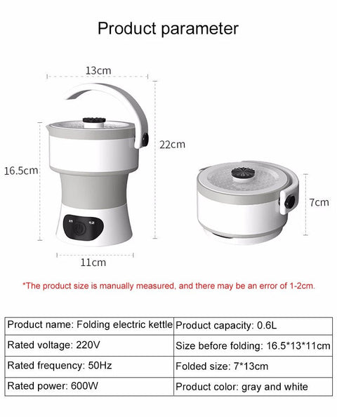 110V/220V Portable Travel Folding Electric Kettle Silicone - EveryWares