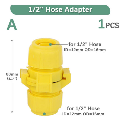 1/2" 3/4" 1" - Adapter Extender Hose Coupling Joint Garden Watering Accessories Connect Repair for Pipe - EveryWares