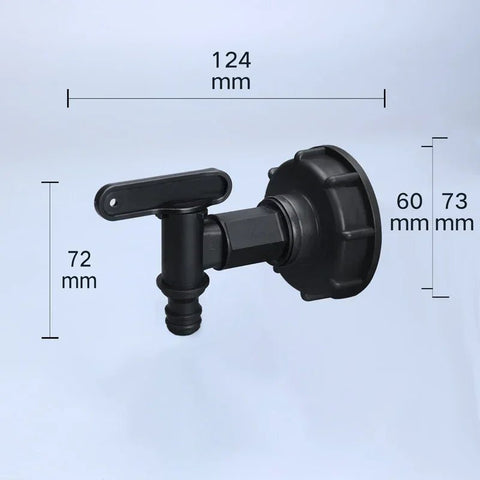 1/2 inch S60x6 Thread Plastic IBC Tank Tap 15mm Adapter Garden hose Connection With Switch Valve - EveryWares