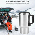 12V USB Car Electric kettle Stainless Steel Heating Car Cup Hot 450ml Heating Thermos Water Cup - EveryWares