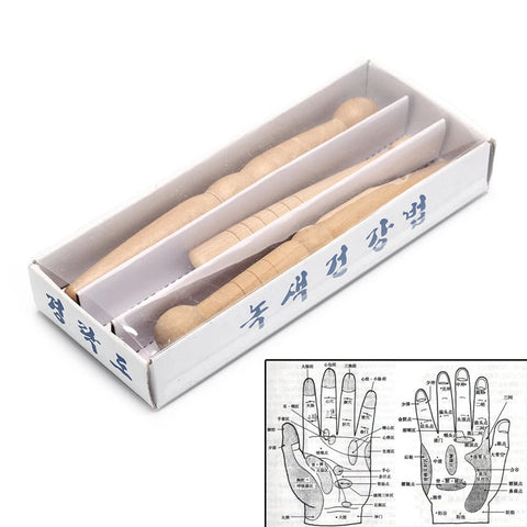 1/3PCS Original Wooden Foot Body Massage Stick Relieve Muscle Soreness Relaxing Tool Foot Reflexology Massager - EveryWares