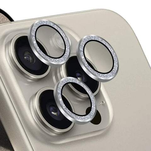 1/3Set Glitter Metal Camera Lens Protector for iPhone 15 Pro Max 15Plus Full Cover Lens Film Protective Glass - EveryWares