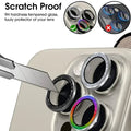 1/3Set Glitter Metal Camera Lens Protector for iPhone 15 Pro Max 15Plus Full Cover Lens Film Protective Glass - EveryWares