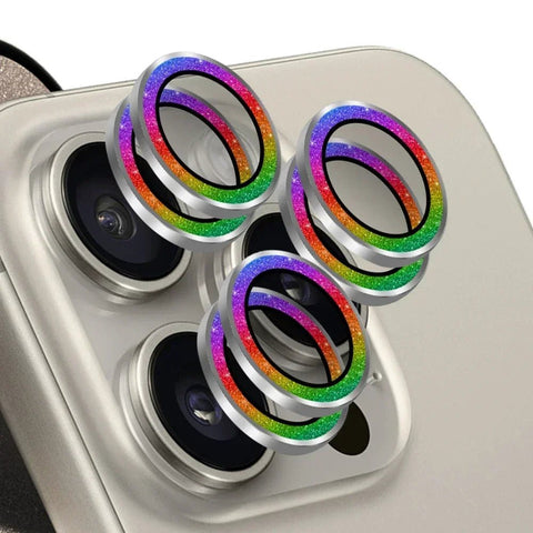 1/3Set Glitter Metal Camera Lens Protector for iPhone 15 Pro Max 15Plus Full Cover Lens Film Protective Glass - EveryWares