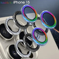 1/3Set Glitter Metal Camera Lens Protector for iPhone 15 Pro Max 15Plus Full Cover Lens Film Protective Glass - EveryWares