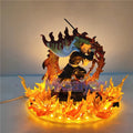 14cm Demon Slayer Rengoku Kyoujurou Anime Figures Fire Led Scene DIY PVC Action Figure - EveryWares