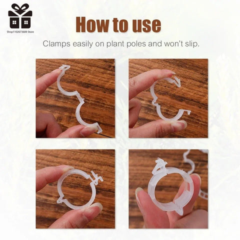 150/50Pcs Plastic Plant Support Clips Reusable Protection Fixing for Vegetable - EveryWares