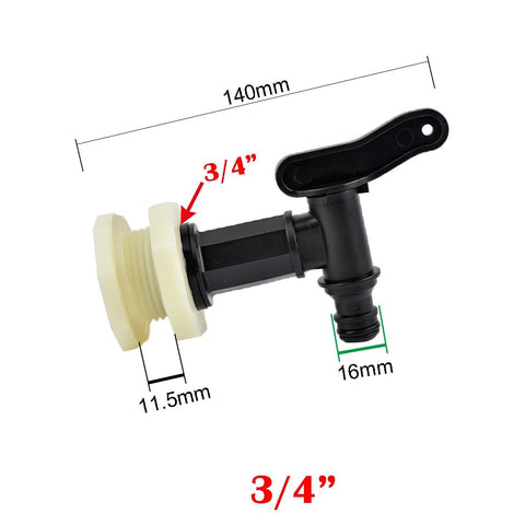 1pc 1/2 3/4" Plastic Male Thread Water Faucet Tap Adapter Assembly Drainage Faucet Valve Garden Accessories - EveryWares