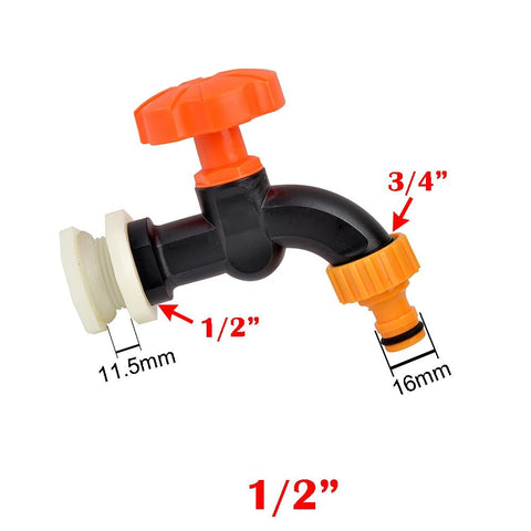 1pc 1/2 3/4" Plastic Male Thread Water Faucet Tap Adapter Assembly Drainage Faucet Valve Garden Accessories - EveryWares