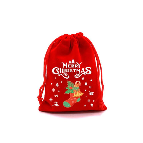 1pc Christmas Velvet Bag Drawstring - 3 Different Sizes - EveryWares