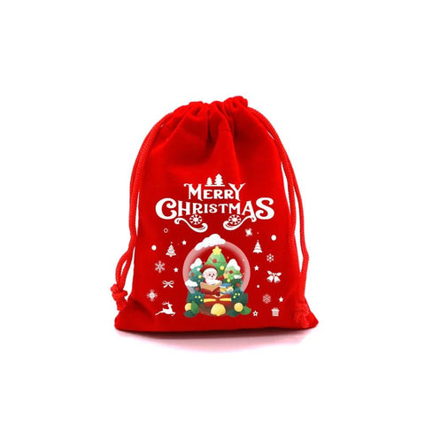 1pc Christmas Velvet Bag Drawstring - 3 Different Sizes - EveryWares